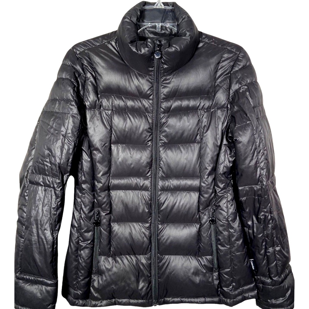 Calvin Klein Womens S Packable Premium Duck Down Puffer Jacket Black CWSNO2150